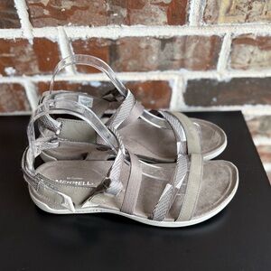 Merrell District Mendi  Backstrap Strappy Sandals Brindle Taupe Size 9